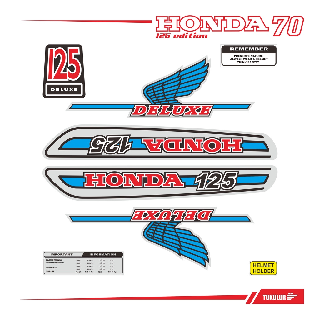 สติ๊กเกอร์ Honda C125 C70 RACING VARIATIONS