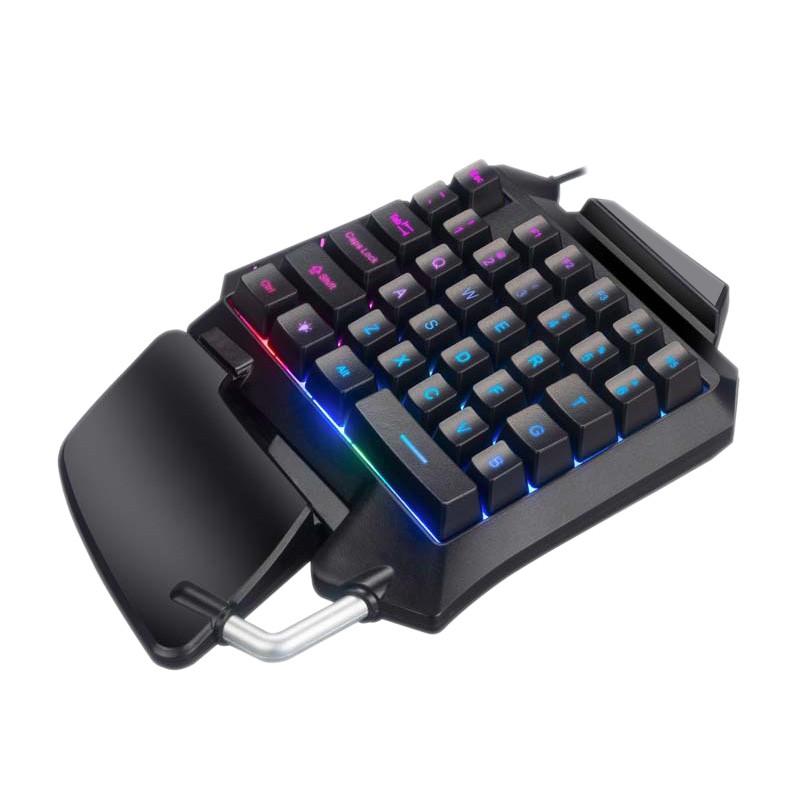 One Handed Wired Mechanical Keyboard 35 Keys Single Handed Gaming Mini ...