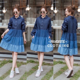 🌈🌿🌼🌸🌺💙🧡🇰🇷 Jeans LT Collar Tier Dress
