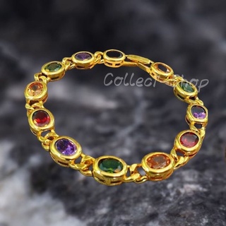 Collect-Shop สร้อยข้อมือพลอย สร้อยข้อมือนพเก้า ทอง18k พลอยน้ำงาม พลอยมงคล