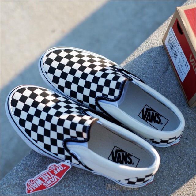 👇 💥 Checkerboard อ่านก่อนสั่ง ถูกสุด Black ของแท้ Slip-On Vans 💯 White