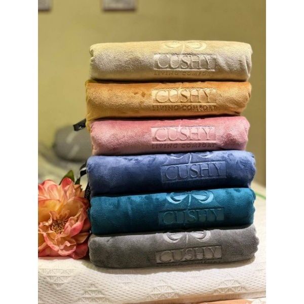 CUSHY ผ้าเช็ดตัวขนนุ่ม ขนไม่หลุด ซับน้ำไวกว่าปกติ 7 เท่า 80x160 และผืนเล็ก 40x80 พร้อมส่งทุกวัน