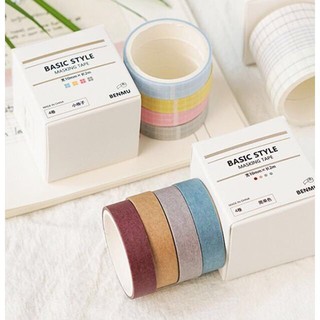 Masking Tape เทปตกแต่ง 1 Set มี 4 ม้วน Basic Style