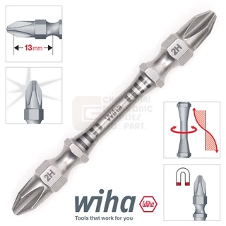 Wiha ดอกไขควง แฉก PH2 Torsion Zone สองปลาย ยาว65มม 1ดอก Double End Screwdriver Bits รุ่น 7441 2Hx65