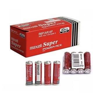 ถ่าน Maxell SUPER POWER ACE 1กล่อง บรรจุ40ก้อน