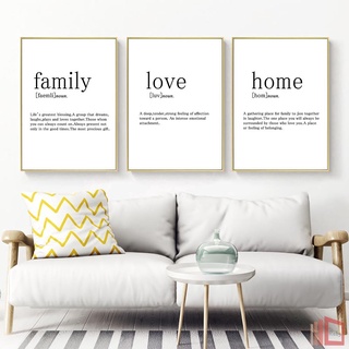 Raby Family Love Home ภาพวาดผ้าใบ คําคมนอร์ดิก โปสเตอร์ และภาพพิมพ์ติดผนัง