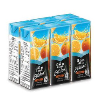 มินิทเมด สแปลช น้ำส้ม15% ขนาด 180ml ยกแพ็ค 6กล่อง MINUTE MAID SPLASH ORANGE