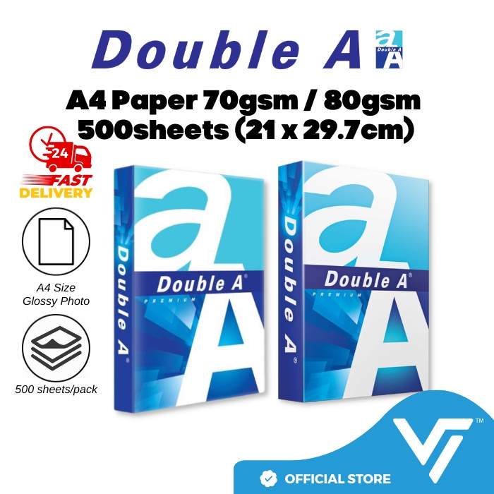 Double A Premium A4 (70gsm 80gsm) 500 แผ่น/แพ็คกระดาษคอนซีลเลอร์ (เหมาะสําหรับเครื่องพิมพ์อิงค์เจ็ท/