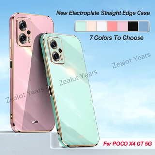 เคสโทรศัพท์มือถือแบบนิ่ม ขอบตรง หรูหรา สําหรับ Xiaomi Poco X4 GT 5G X4GT