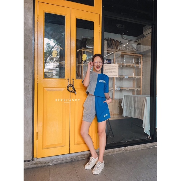 newlooksbkk RCS02 ชุดเซทแนว sport สุดปัง ใช้ผ้าคอตต้อนเนื้อดีค่ะใส่ออกกำลังกายสร้างคอนเทนท์