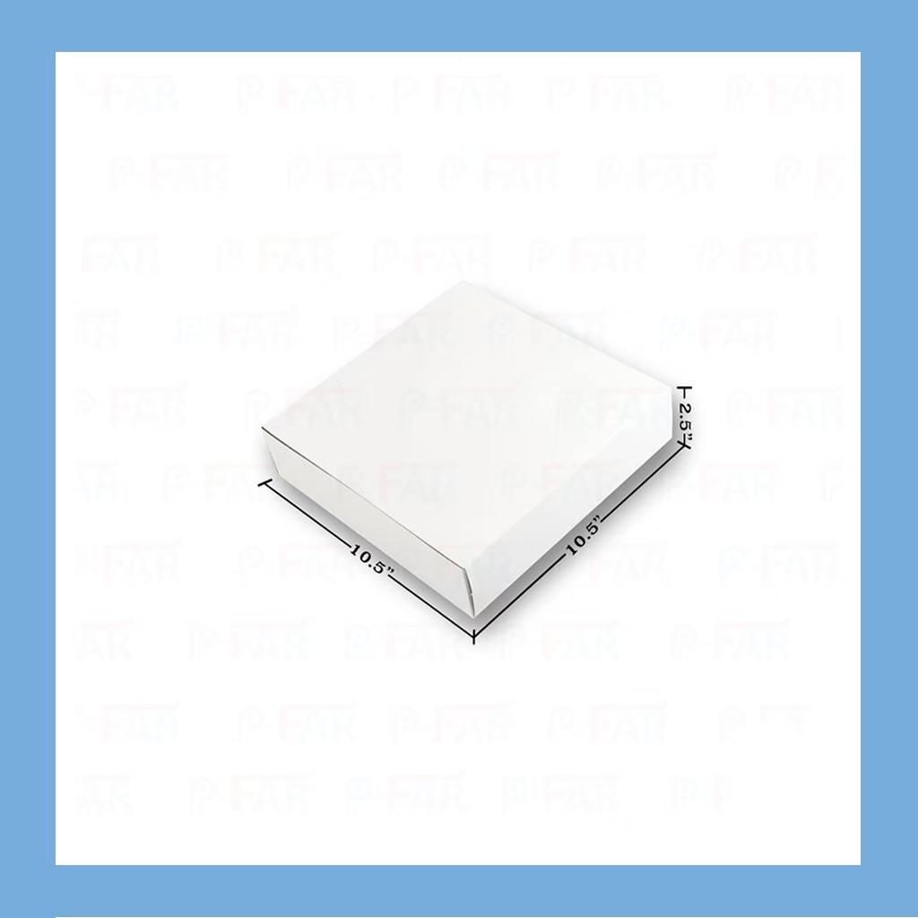 กล่องเค้กแม็ค 3 ปอนด์ ขนาด 10.5x10.5x2.5 ไม่เจาะ (50 ใบ) MP033_INH101