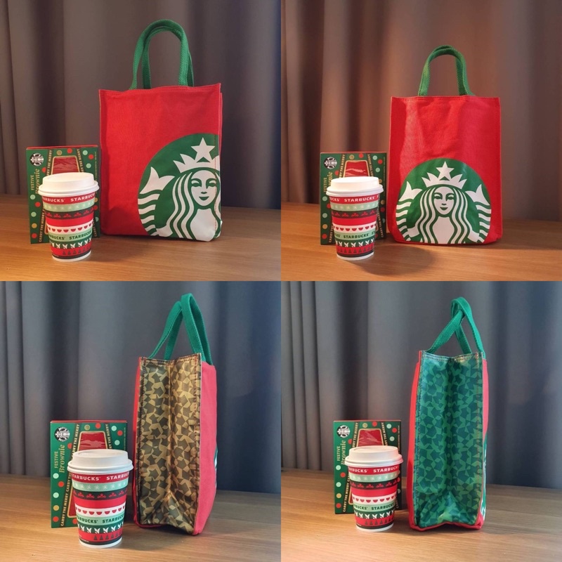 กระเป๋าผ้า Starbucks ผ้าหนา มีซับในทั้งใบ