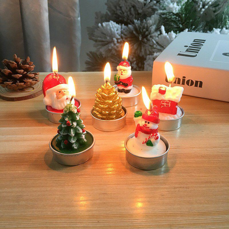 พร้อมส่ง ถูกที่สุด เทียนคริสมาส 3 อัน/กล่อง มี 17 แบบให้เลือก