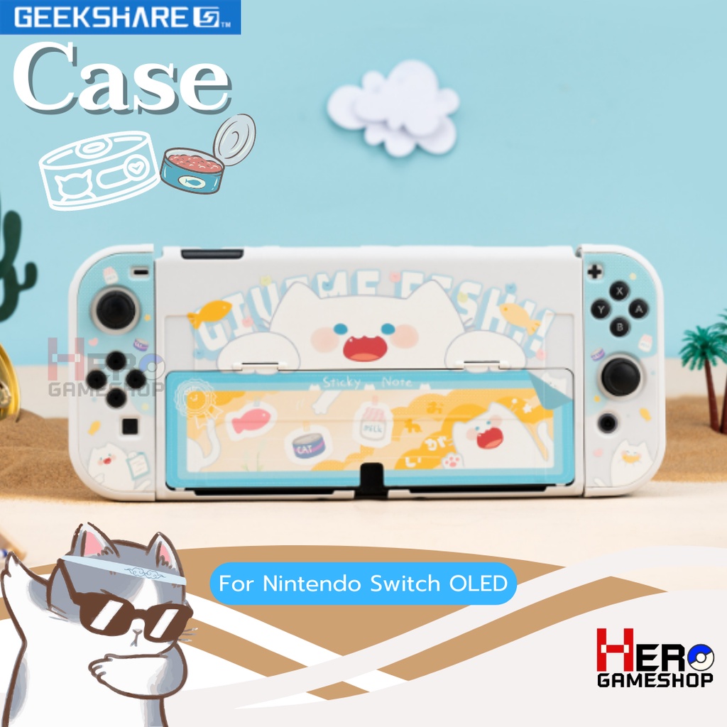 เคส Nintendo Switch OLED Geekshare ลาย Cat fat เสียบDockได้ Premium Product