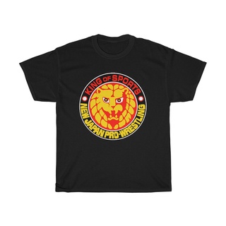 เสื้อผ้าผชใหม่ เสื้อยืดลําลอง แขนสั้น พิมพ์ลายมวยปล้ํา NJPW King of Sports สีขาว สีดํา สไตล์ญี่ปุ่น สําหรับผู้ชายS-5XL