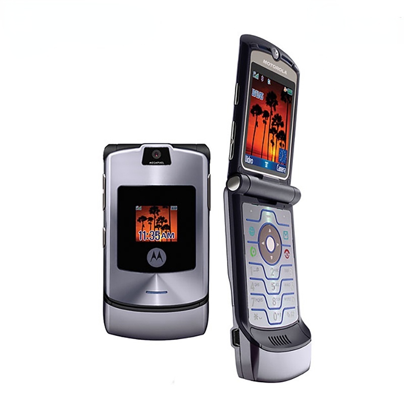 Motorola RAZR V3i ปลดล็อคโทรศัพท์มือถือ GSM พลิก 710mAh โทรศัพท์