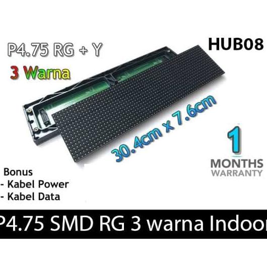 แผงโมดูล Led P4.75 F3.75 64X16 ข้อความวิ่ง Smd Rg Y Rg + Y ในร่ม