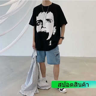 S-8XL คู่รักสวมอินรุ่นเกาหลีหัวพิมพ์แขนสั้นเสื้อยืดผู้ชายและผู้หญิงเทรนด์ฮาราจูกุสไตล์หลวมพักผ่อนป่าแขนห้าจุด