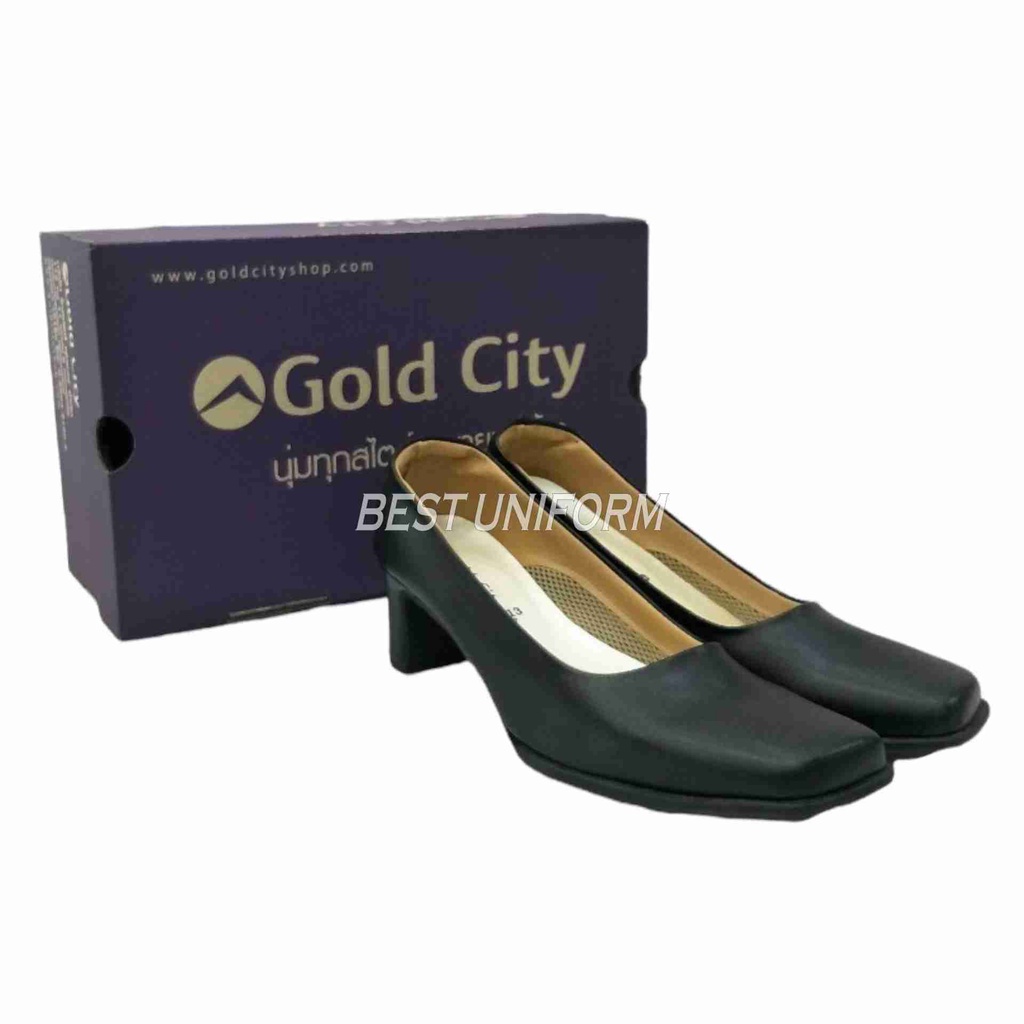 GOLDCITY รองเท้าคัชชูผู้หญิง  รองเท้านักศึกษา รุ่น C013 สีดำ