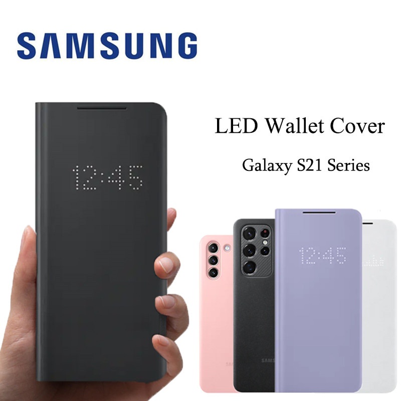 เคสโทรศัพท์มือถือหนังฝาพับสําหรับ Samsung Galaxy S21/S21 Ultra S21+ S21 Plus 5G Led phone case cover