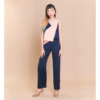 2 Tone Pants (Navy x Peach)