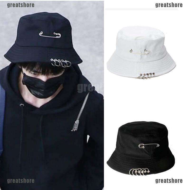 GRE Unisex Women Men Bucket Hat Pin Rings Sunhat Caps Summer Hats Fashi ...