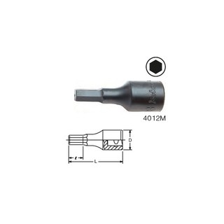 KOKEN 4012M - 100 บ๊อกเดือยโผล่ดำ 6P - 1/2" - 100