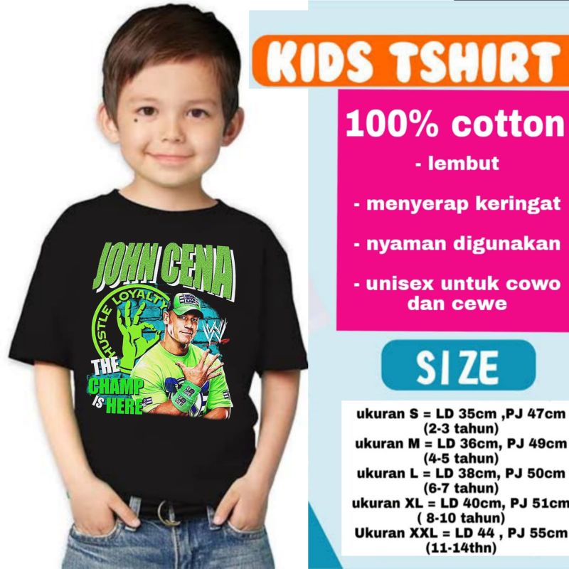 KATUN JOHN CENA CHILDRENS เสื้อยืด VINTAGE T เสื้อสีดํา WWE WORLD CHAMPIONSHIP เสื้อยืดเด็ก CHILDREN
