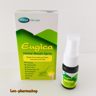 Mega Eugica Herbalbal Mouth Spray 10ml ยูจิก้า เฮอร์บอล เม้าท์ สเปรย์ แก้ไอ แก้เจ็บคอ