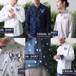 Casual Shirt  เสื้อเชิ้ต แขนยาว ลายหมา