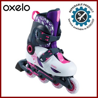 OXELO Roller skates รองเท้าสเก็ต โรลเลอร์เสก็ต สำหรับเด็ก รุ่น PLAY 5 (สีเทาอ่อน)