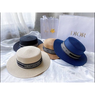 **พร้อมส่ง** หมวกสาน style Dior หมวกทรงเค้ก