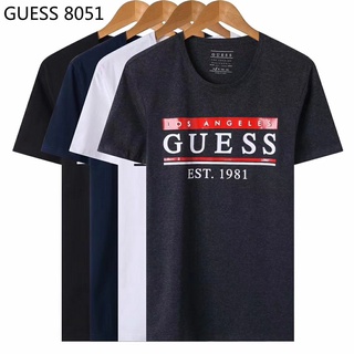 [S-5XL] Guess เสื้อยืดแขนสั้นลําลอง แฟชั่นสําหรับผู้ชาย