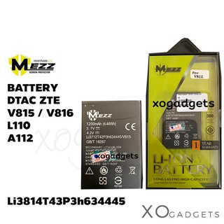 Mezz แบตเตอร์รี่ DTAC ZTE  V815 / V816 / L110 / A112 / Li3814T43P3h634445 batt แบต ZTEv815 มี มอก. รับประกัน1ปี