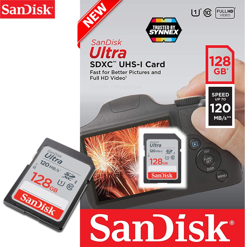 SanDisk Ultra SD Card SDXC UHS-I Memory Card 128GB 120MB/s C10 U1 Full HD ( SDSDUN4-128G-GN6IN) เอสดีการ์ด กล้องDSLRสินค้ | Shopee Thailand