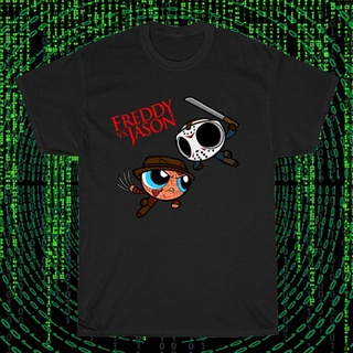 [COD]เสื้อยืด พิมพ์ลายการ์ตูนสยองขวัญ Freddy Vs Jason สําหรับผู้ชายS-5XL