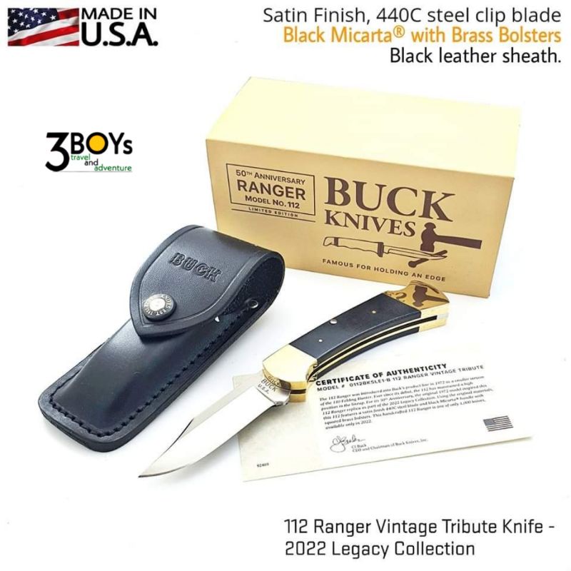 มีด Buck รุ่น 112 Ranger Vintage Tribute Knife - 2022 Legacy Collection ผลิตเพียง 1,000 ด้ามเท่านั้น