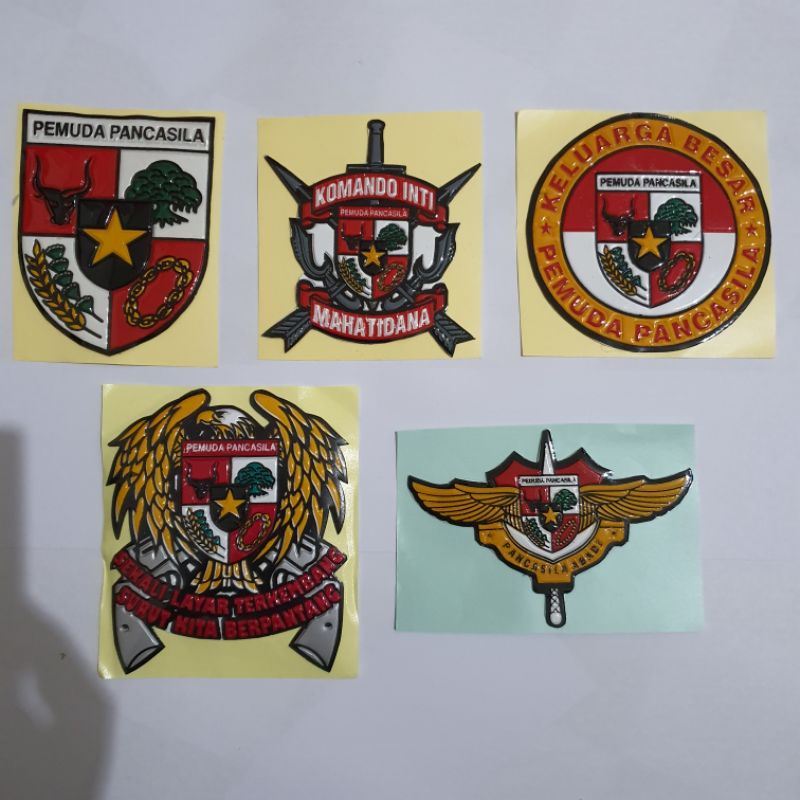 PP LOGO EMBOSED STICKER (PANCASILA YOUTH) ONE SET OF 5/PP RAISED STICKER