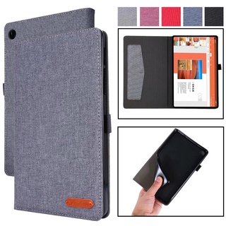 เคสแท็บเล็ตหนัง PU แบบผ้า หรูหรา พร้อมช่องใส่บัตร สําหรับ Lenovo Tab M10 Plus X606F M10 Plus 3rd Gen 10.6 นิ้ว M10 X505 X605 Tab M10 2nd Gen X306F