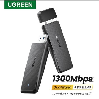 UGREEN 50340 อะแดปเตอร์ Ethernet USB3.0 WiFi ไร้สาย 1300Mbps เครือข่ายอินเตอร์เน็ต 2.4G และ 5.8G สำหรับ PC คอมพิวเตอร์!!