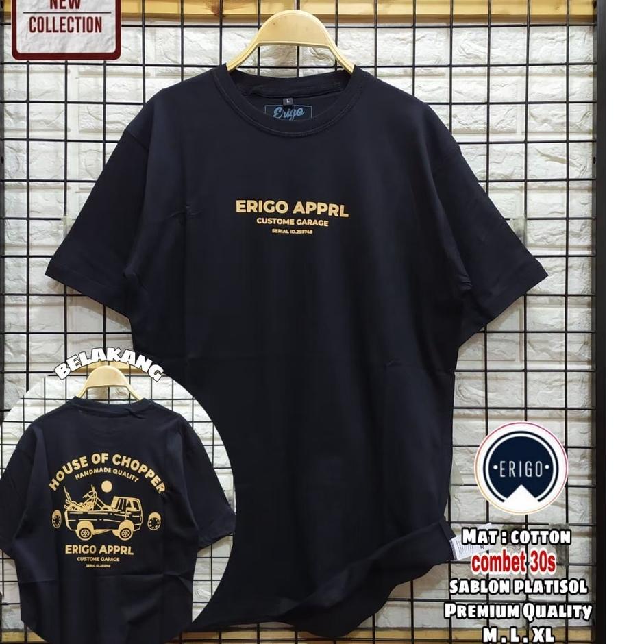 ERIGO เสื้อยืดผู้ชาย Distro เสื้อยืดแขนสั้นผ้าฝ้าย Comed 30s