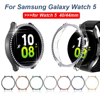 เคสนาฬิกาข้อมือ PC แบบแข็ง ประดับเพชร วิบวับ สําหรับ Samsung Galaxy Watch 5 Watch 5 40 มม. 44 มม.