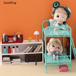 &lt; Cooltoy &gt; เตียงนอนจิ๋ว 1:12 สําหรับตกแต่งบ้านตุ๊กตา ห้องนอน หอพัก เฟอร์นิเจอร์