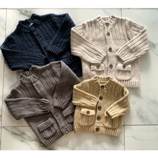 (P117) Brandname Italy เสื้อไหมพรมเด็ก 3เดือน, 12เดือน, 18เดือน cardigan  ผ่าหน้า กระเป๋าปะ 2ใบ ของใหม่