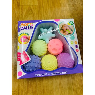 6Pcs Baby Touch ของเล่นยาง Textured Sensory สำหรับเด็กอ่อนพัฒนา Baby ความรู้สึกสัมผัสการฝึกอบรมของเล่นนวด ball