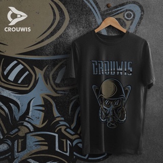 เสื้อยืดผ้าฝ้าย Croumask เสื้อยืดผ้าฝ้าย แขนสั้น พิมพ์ลาย 24s crouwis 30s สําหรับผู้ชาย ผู้หญิง เสื้อยืด / ผ้าฝ้าย / เสื