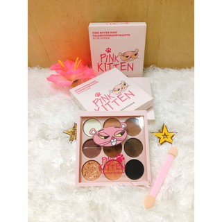 Pink Kitten Nine Colors Eyeshadow 7g. เม็ดสีชัดเจน ใช้ทาตาสวยๆ เนื้อนุ่มเกลี่ยง่าย ตลับลายแมวเหมียวสีชมพูน่ารักค่ะ