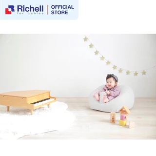 Richell ริเชล (ริชเชล/รีเชล) Soft Baby Sofa เก้าอี้ปั้มลมโซฟา แบบผ้ากำมะหยี่ พกพาสะดวก เก้าอี้ฝึกนั่ง หัดนั่งทรงตัว