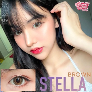 ไม่แถมตลับ Stella Brown (ตาโต) คอนแทคเลนส์ Kitty Kawaii