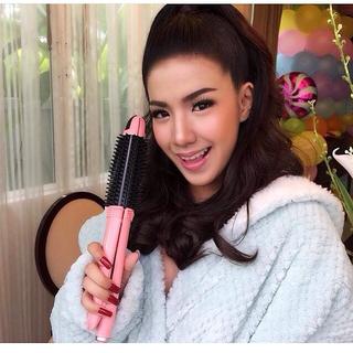 V Brush Styler 2in1 หนีบผมตรง/ม้วนลอน (สีชมพูพาสเทล)